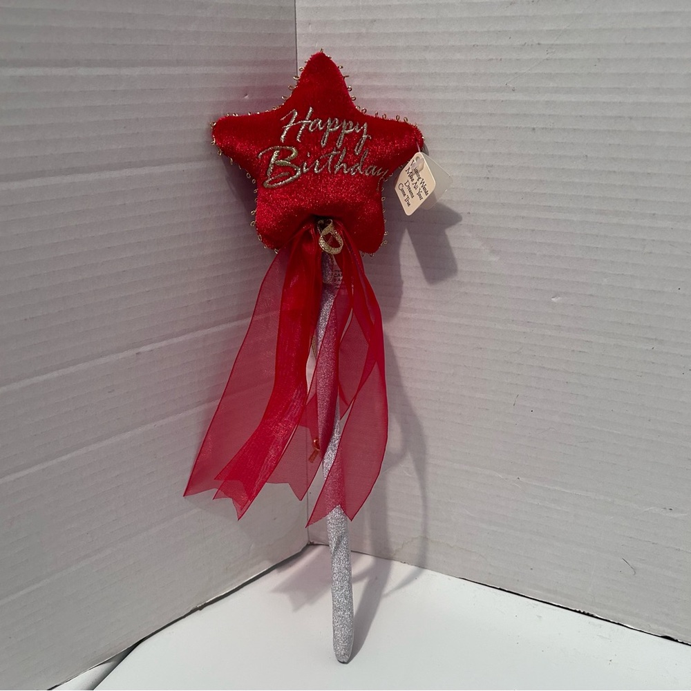 Carlton Cards red Happy Birthday Princess Wand 14”